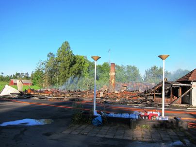 Aktuell bild 2015 efter branden den 1 Juli 2015.